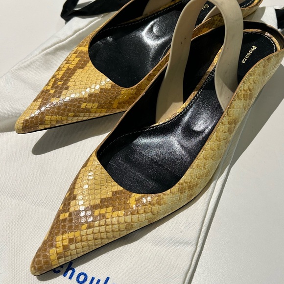 Proenza Schouler snake embossed slingback mules - kitten heels - IT/EU 38.5 - Picture 5 of 5